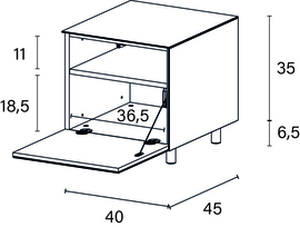 side element 40 cm rechts gesloten klep