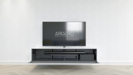 Mika 180 super thin textured metal beige grey tv meubel
