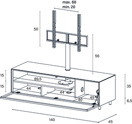 Mika 140 cashmere tv meubel