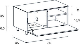 side element 80 cm links gesloten klep