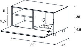 side element 80 cm rechts gesloten klep