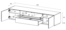 Mika 200 soundbar tv meubel | lade