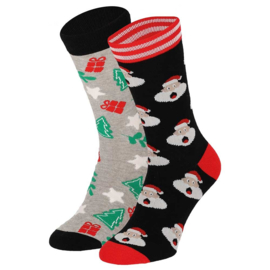 Kerstsokken Heren in kerstbal (2-pack)