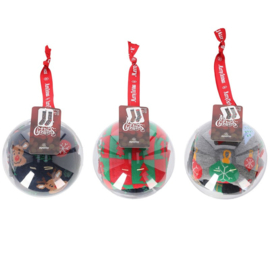 Kerstsokken Heren in kerstbal (2-pack)
