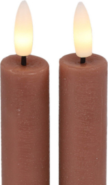 Countryfield Led dinerkaarsen - 2x st- Roze -H15cm - afstandsbediening