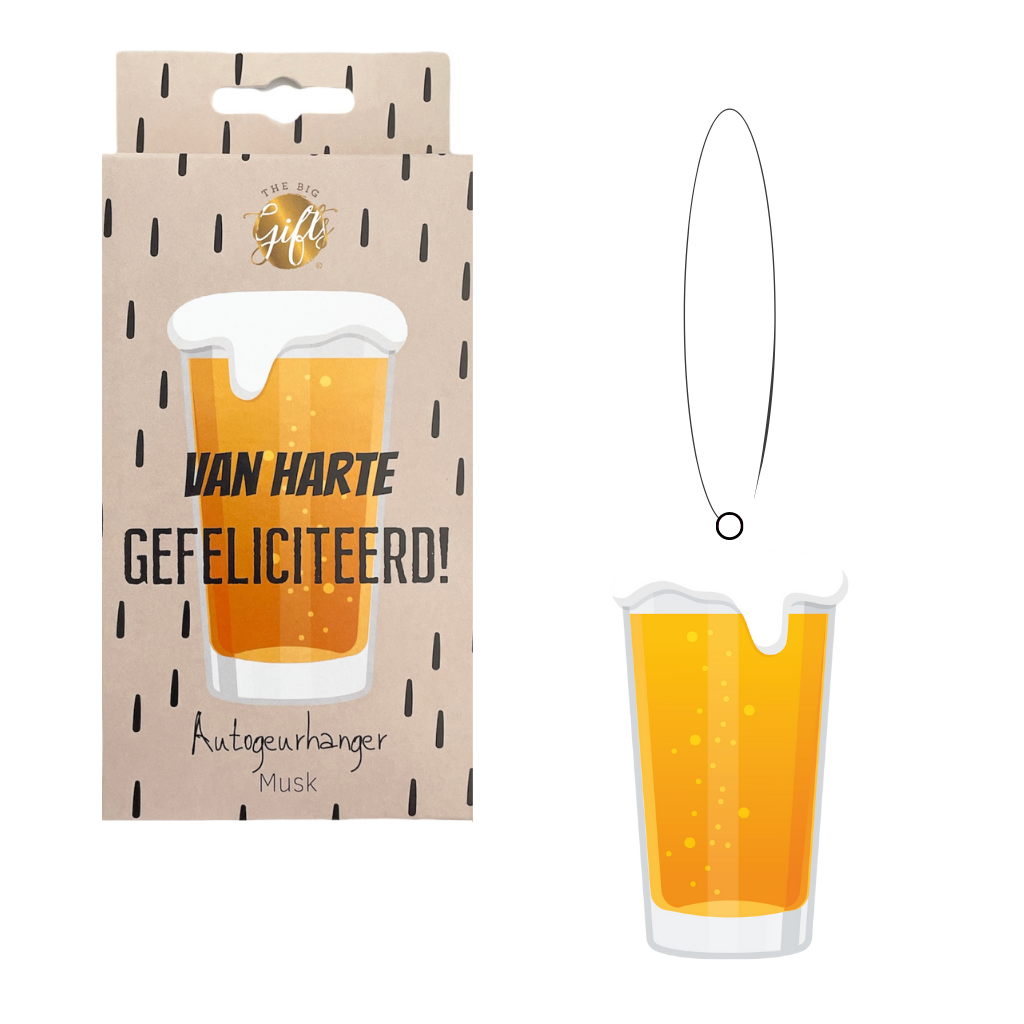 Autogeurhanger – Gefeliciteerd Bier