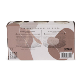 SENZA SET VAN 12 THEELICHTJES IN TAUPE BOX