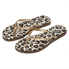 XQ LADIES FLIPFLOPS PRINTED ANTIQUE WHITE