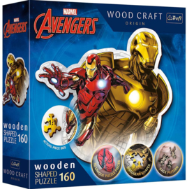 Trefl - Puzzles - 160 Wooden Shaped Puzzles" - Brave Iron Man / Disney Marvel Heroes FSC Mix 70%"