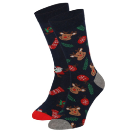 Kerstsokken Heren in kerstbal (2-pack)