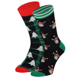 Kerstsokken Heren in kerstbal (2-pack)