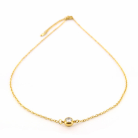 Maria 070001, Ketting, Zirkonia Steen, 7mm