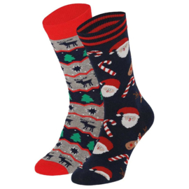 Kerstsokken Heren in kerstbal (2-pack)