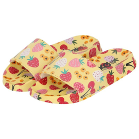 XQ GIRLS SLIDES PRINTED YELLOW TEENS