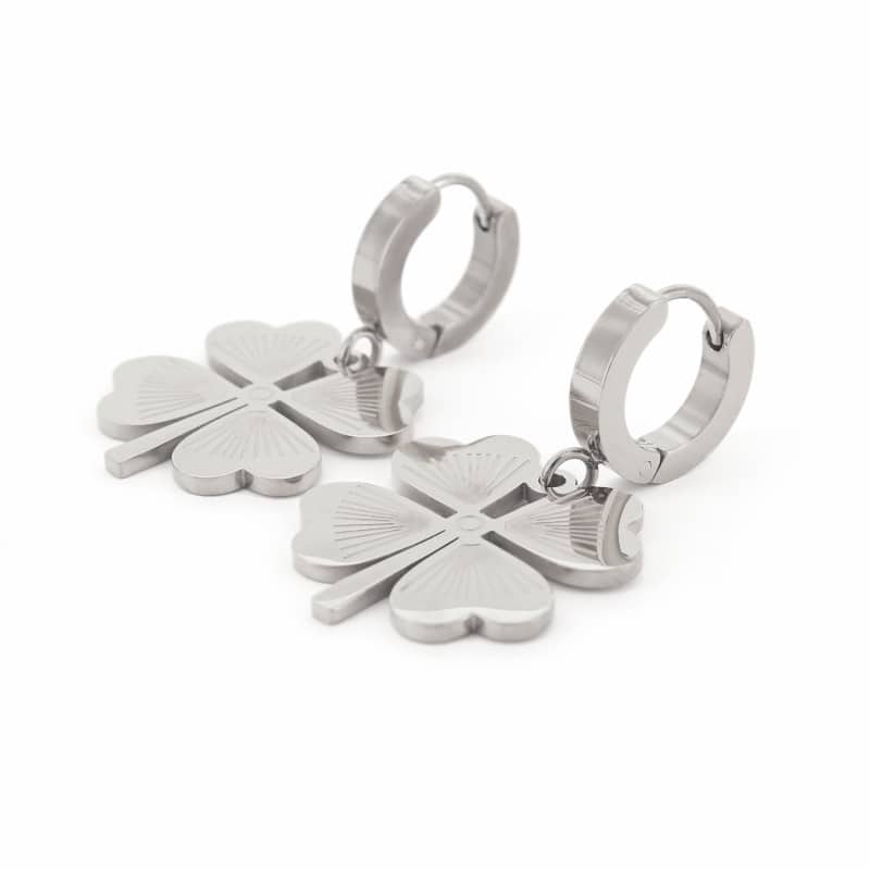 Marie 050004, Oorhanger, Klaver Vier Zilver · Glans