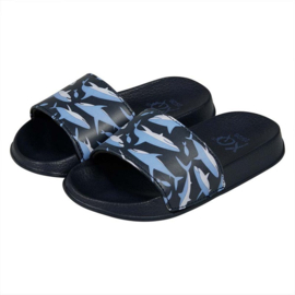 XQ BOYS SLIDES PRINTED BLUE TEENS