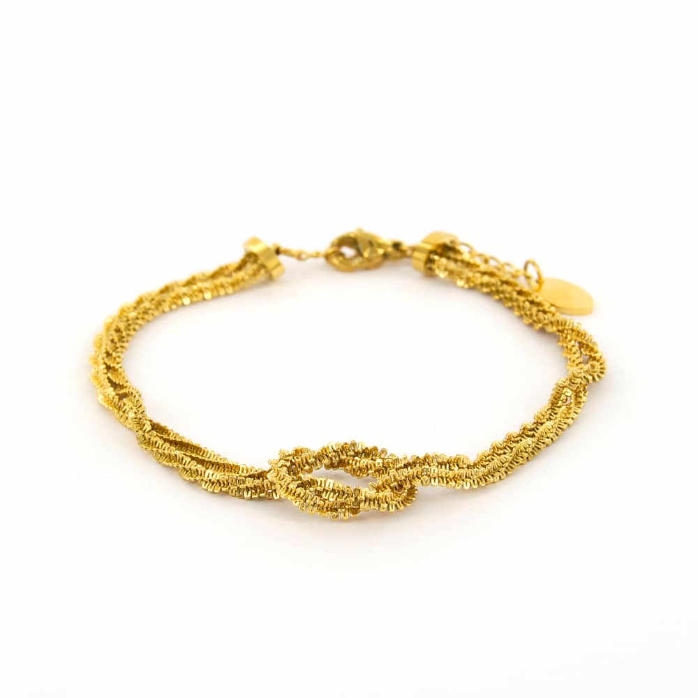 Zelda 020034, Schakelarmband, Dubbele ketting knoop Goud