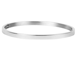 Armband plat mat Zilver 4mm 2108M