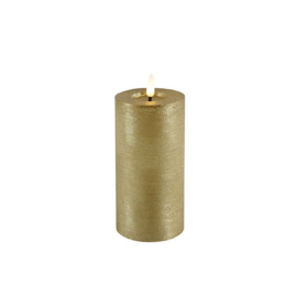 Stompkaars rustiek Ø7,5CM LED ro Lyon L goud L7,5B7,5H15CM