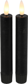 Countryfield Led dinerkaarsen - 2x st- Zwart -H15cm - afstandsbediening