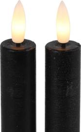 Countryfield Led dinerkaarsen - 2x st- Zwart -H15cm - afstandsbediening