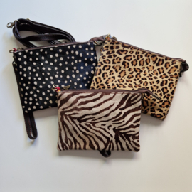 Clutch /crossbody portemonnees met dierenprint