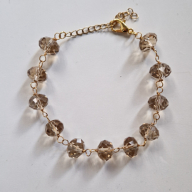 Armband goud met topaz swarovski kralen