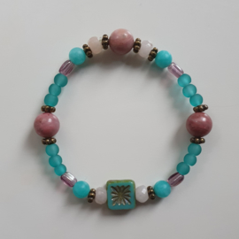 Armband Turquoise en roze