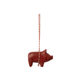 Maileg Wooden Pig Ornament 2023 - Red