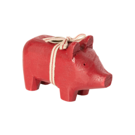 Maileg Wooden pig - small - red