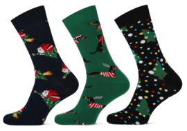 Kerstsokken Heren - mix: groen-zwart