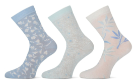 Ladies socks Teckel flowers 3-pack