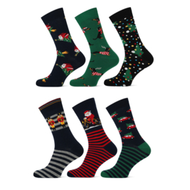 Kerstsokken Heren - mix: rood-blauw