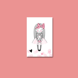 minikaart pink bow