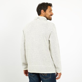 Weirdfish heren Jasje Transom Full Zipp Macaroni, Ecru