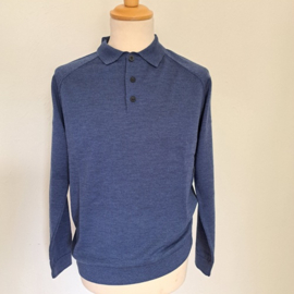 Roosenstein Wolke merino wollen Polo, Nanne jeansblauw