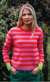 Eribé Knitwear Design Stobo Streep Sweater, Rosa