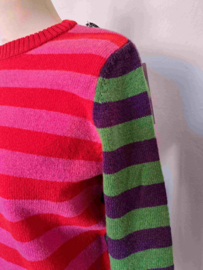 Eribé Knitwear Design Stobo Streep Sweater, Rosa