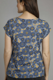 Weirdfish t-shirt print katoenen jersey, blue mirage 3XL