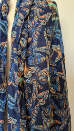 Sjaal Marelia eco print, donkerblauw