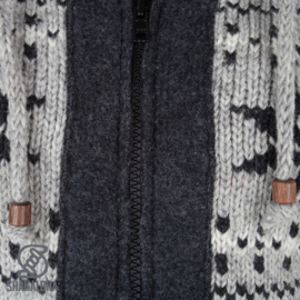 Shakaloha Gevoerd Wollen Vest met capuchon W. Jigsaw ZH Grey SMALL