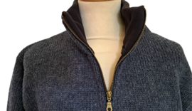 Noorse Wollen Trui half zip, navy