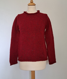 Fisherman Roll Neck Jumper, Robin Red, small