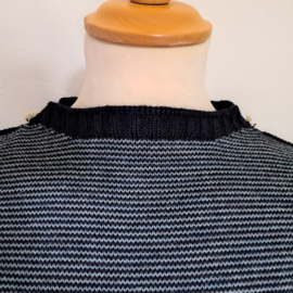 Channel Jumper 100%wol model Ellis halve fijne streep