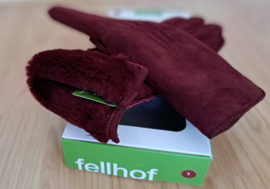 Dames handschoenen 100% merino schapenvel, bordeaux