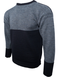 Channel Jumper 100%wol model Ellis halve fijne streep