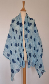 Sjaal 100% katoenen voile, harten
