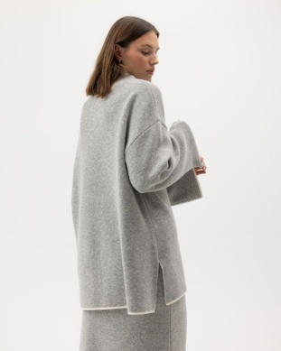Holebrook dames trui Sally Turtle, Grey melange