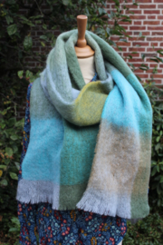 Sjaal Giant Mohair, blauw-groen