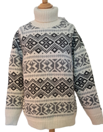 Noorse Wollen Coltrui offwhite-beige-bruin